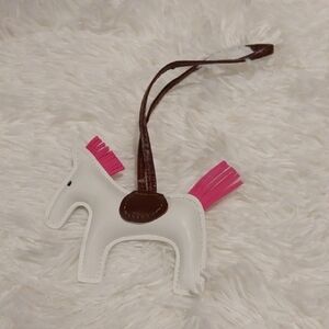 White and Pink Horse Bag Charm